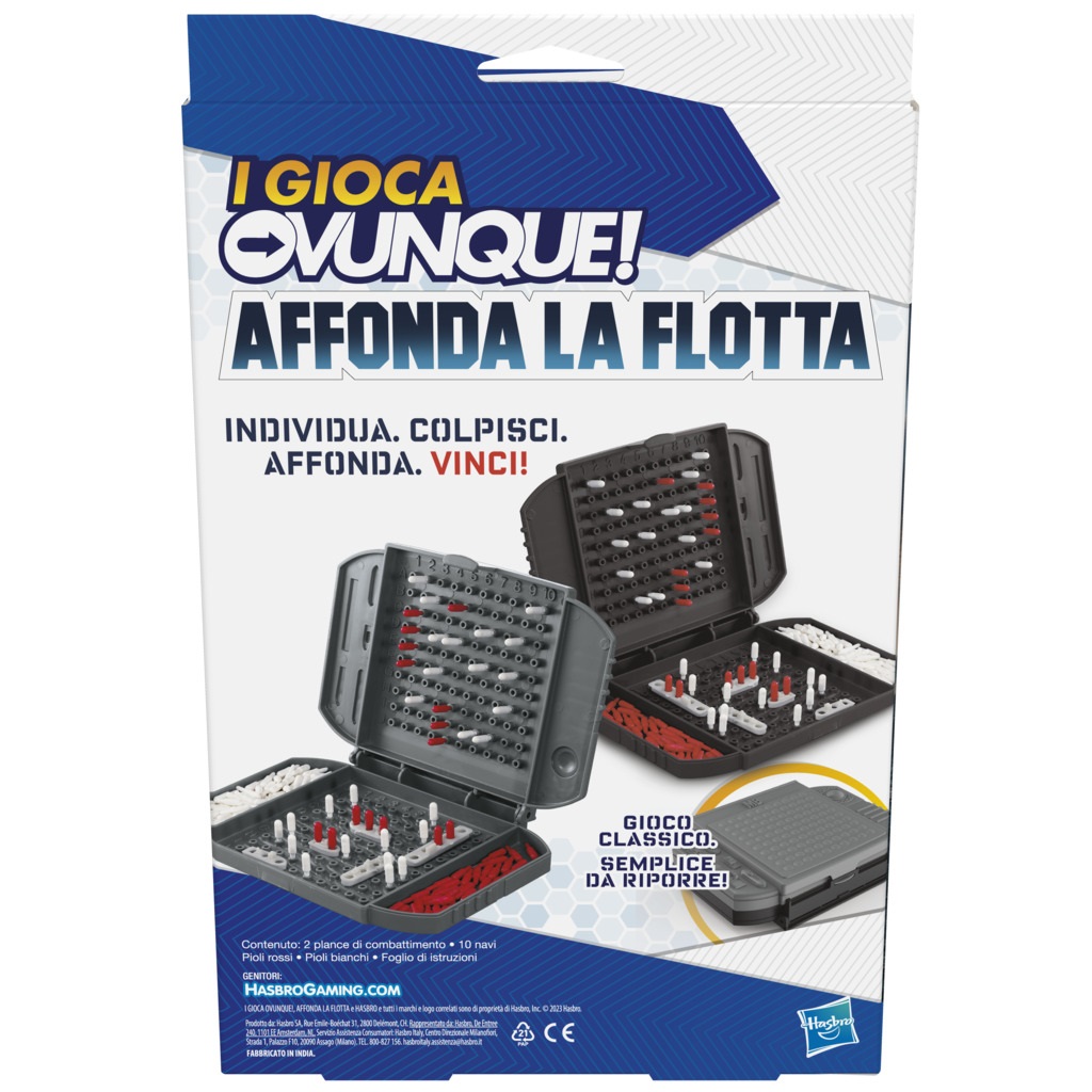 Hasbro Affonda la Flotta - Gioco Portatile per 2 Giocatori, dai 7 Anni in Su, Versione da Viaggio