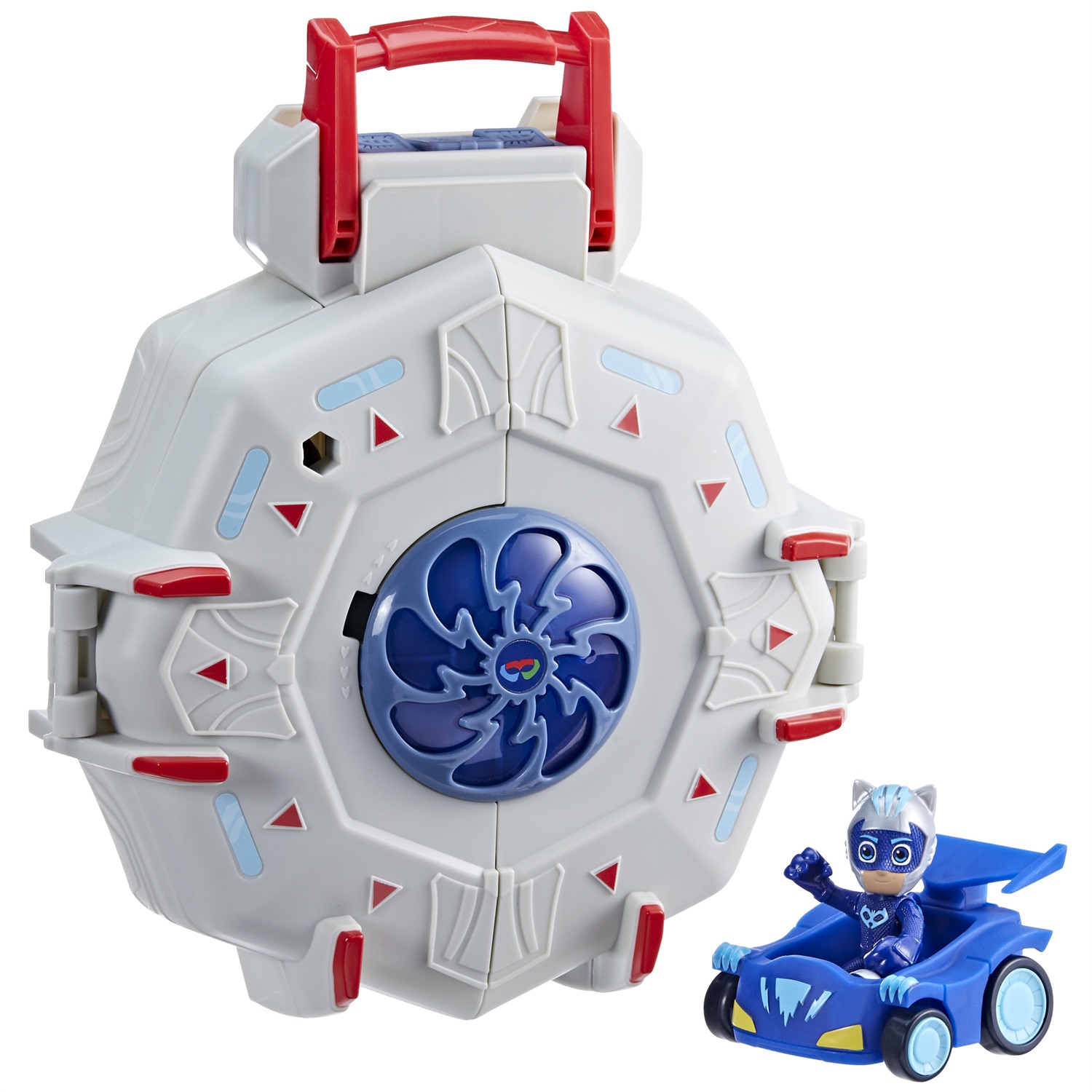 PJ Masks Super Pigiamini - Playset PJ Power Q con Auto e Action Figure, Quartier Generale dei Superpigiamini per Bambini e Bambine dai 3 anni in su