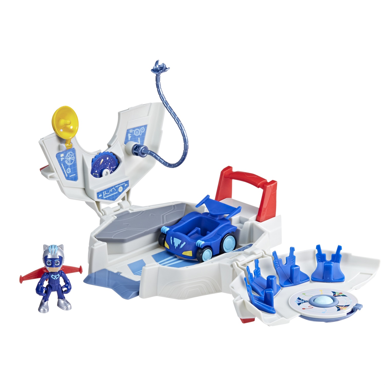 PJ Masks Super Pigiamini - Playset PJ Power Q con Auto e Action Figure, Quartier Generale dei Superpigiamini per Bambini e Bambine dai 3 anni in su