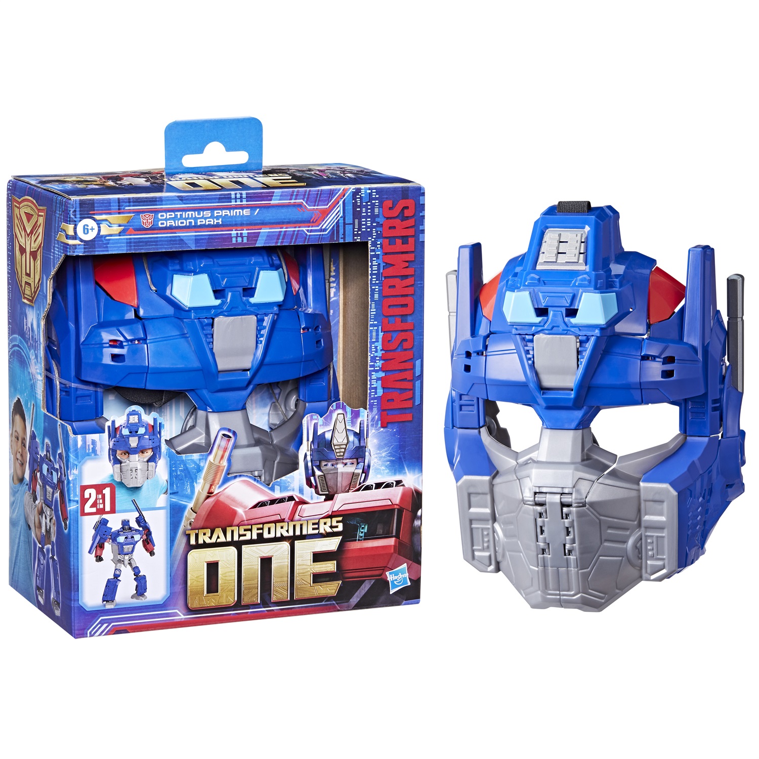Transformers Optimus Prime (Orion Pax) - Action Figure e Maschera 2 in 1 Ispirata al Film con Conversione in 18 Passaggi