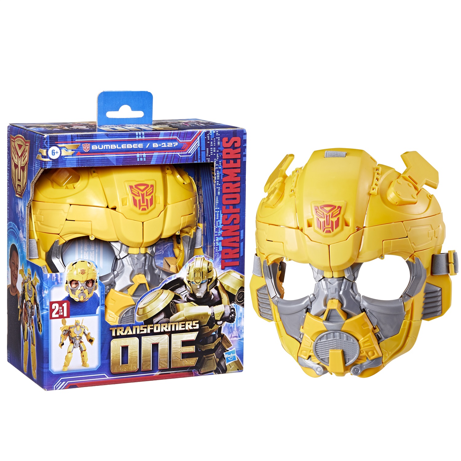 Transformers Bumblebee B-127 - Action Figure e Maschera 2 in 1, Convertibile Ispirato al Film Transformers One