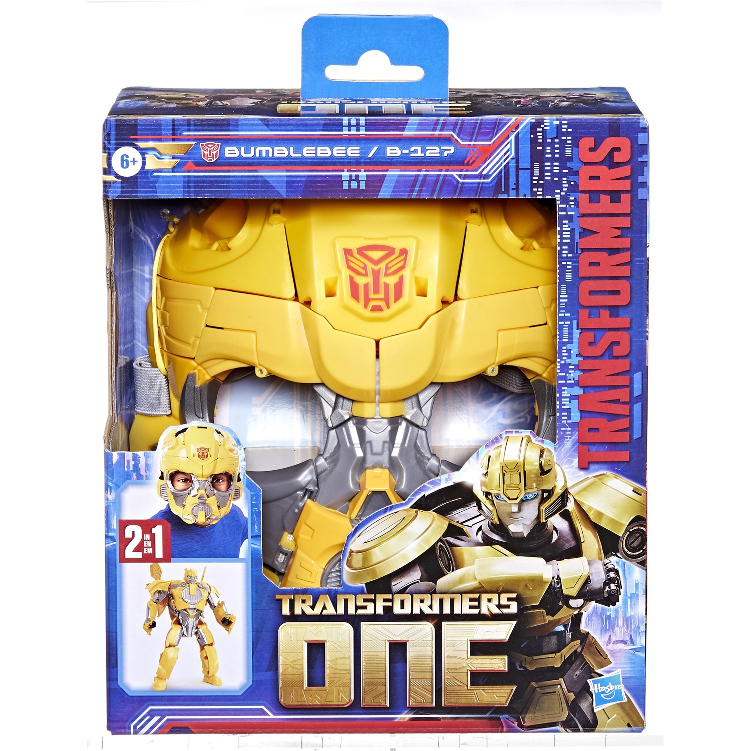 Transformers Bumblebee B-127 - Action Figure e Maschera 2 in 1, Convertibile Ispirato al Film Transformers One