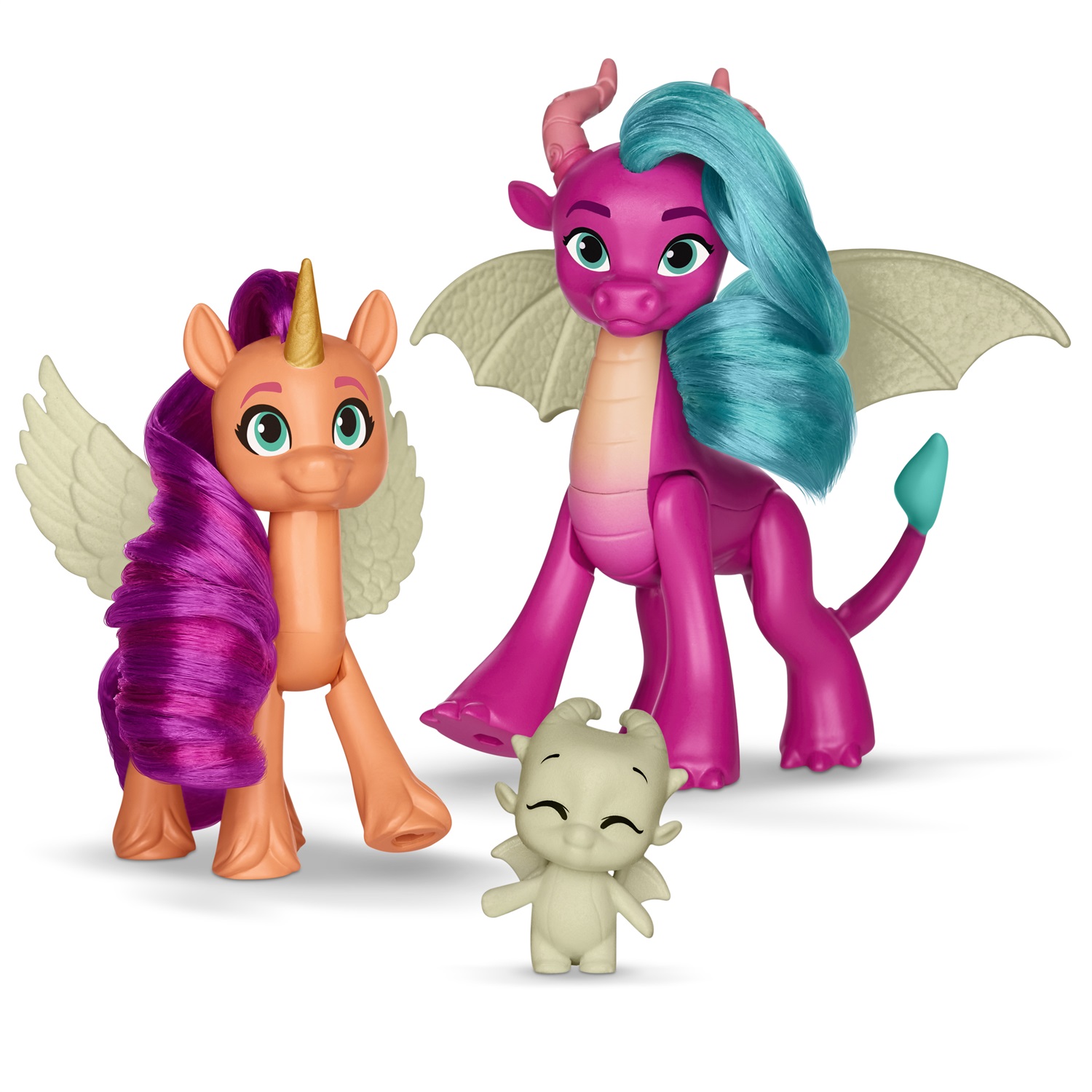 Hasbro My Little Pony Tell Your Tale - La Rivelazione della Luce del Drago, Set di 3 Action Figure con Design Luminoso per Bambini da 4 Anni in Su
