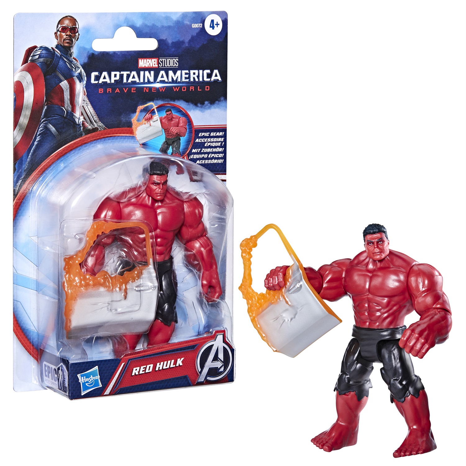 Hasbro Marvel Action Figure di Hulk Rosso Deluxe 10 cm - Epic Hero Series Ispirata a Captain America: Brave New World