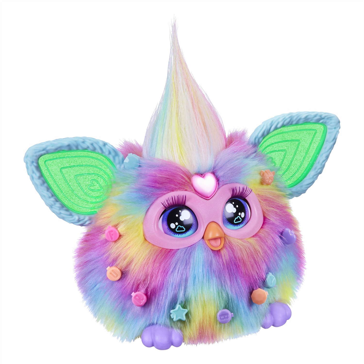 Hasbro Furby Arcobaleno - Giocattolo di Peluche Interattivo Multicolore con Funzione Vocale e Illuminazione al Buio