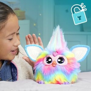 Hasbro Furby Arcobaleno - Giocattolo di Peluche Interattivo Multicolore con Funzione Vocale e Illuminazione al Buio