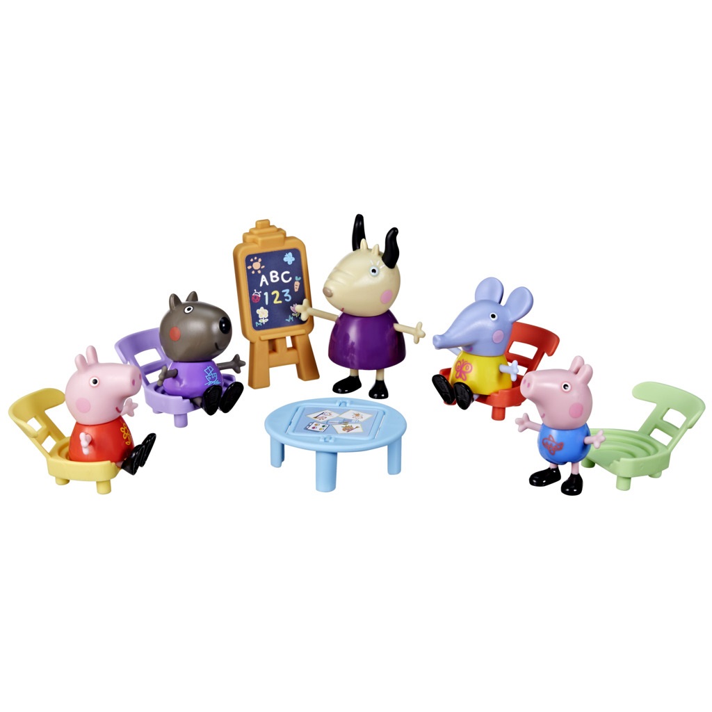Peppa Pig Playset Gruppo di Gioco con 5 Action Figures e 6 Accessori