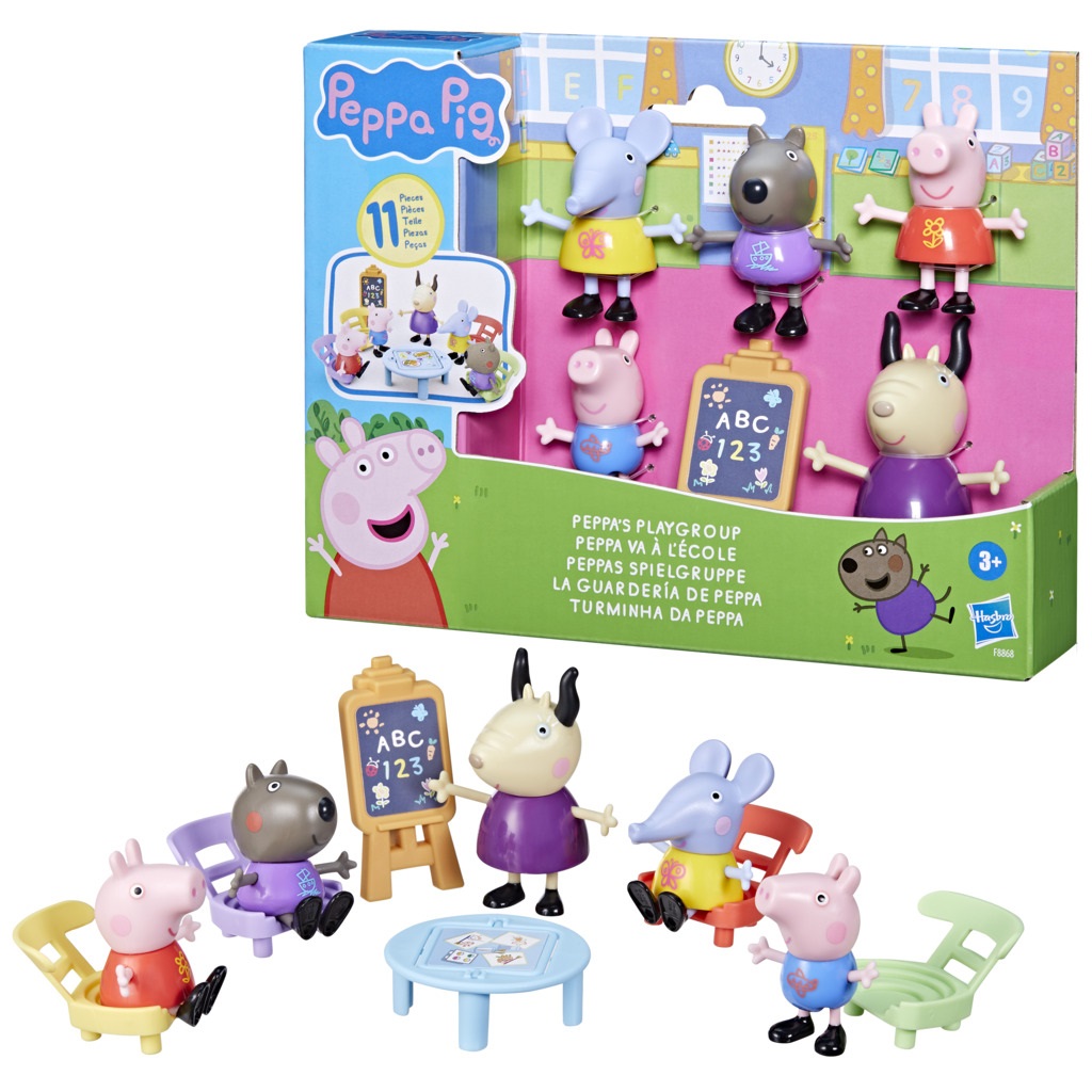 Peppa Pig Playset Gruppo di Gioco con 5 Action Figures e 6 Accessori