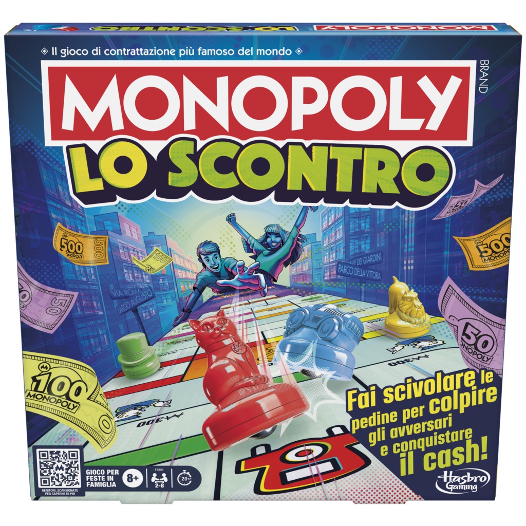 Hasbro Gaming Monopoly - Lo Scontro, Gioco da Tavolo per 2-8 Giocatori, Divertimento Dinamico per Feste, per Bambini e Bambine da 8 Anni in Su, Versione Italiana