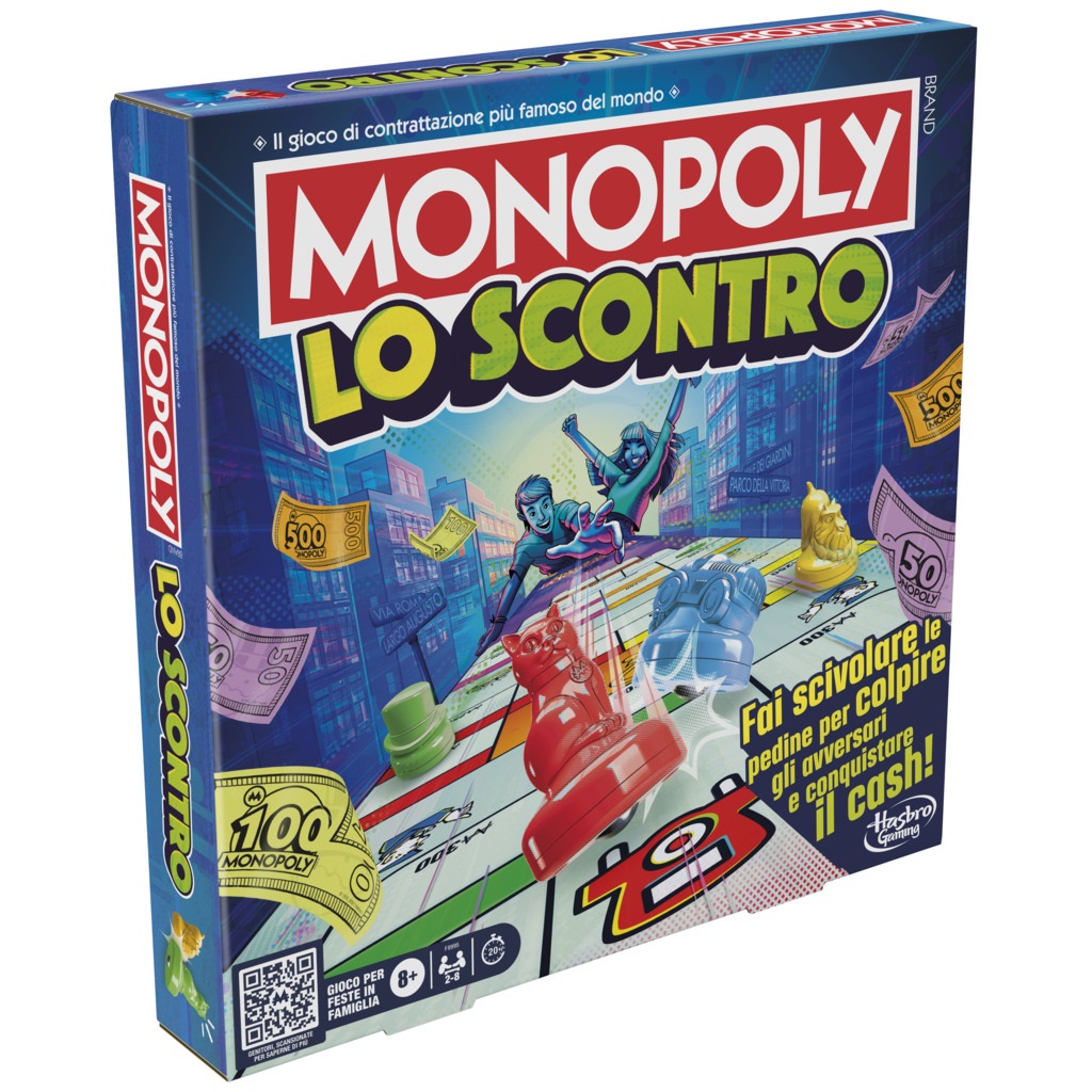 Hasbro Gaming Monopoly - Lo Scontro, Gioco da Tavolo per 2-8 Giocatori, Divertimento Dinamico per Feste, per Bambini e Bambine da 8 Anni in Su, Versione Italiana