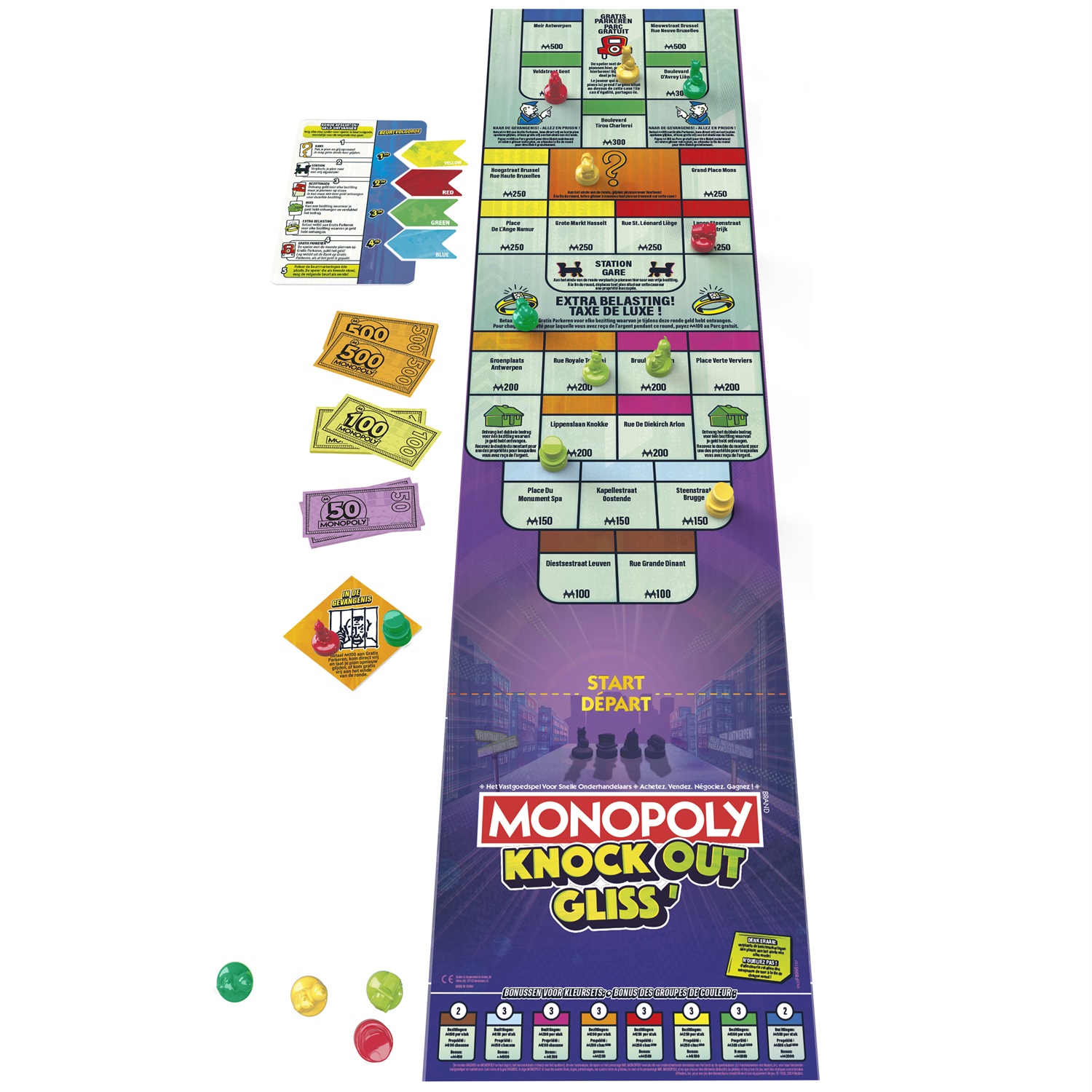 Hasbro Gaming Monopoly Gliss' - Gioco da Tavolo di Gruppo Familiare, Simulazione Economica, Versione Olandese, Durata 20 Min