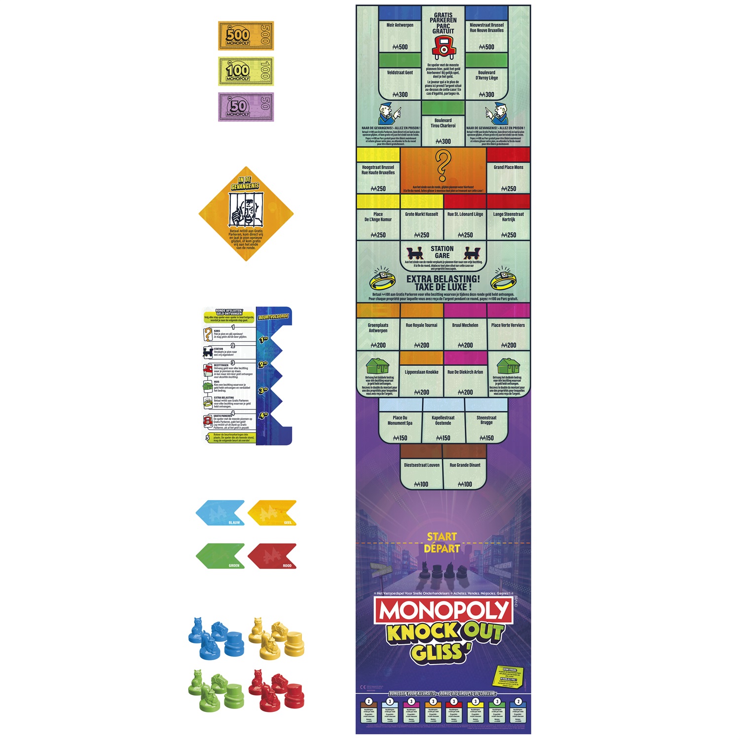 Hasbro Gaming Monopoly Gliss' - Gioco da Tavolo di Gruppo Familiare, Simulazione Economica, Versione Olandese, Durata 20 Min