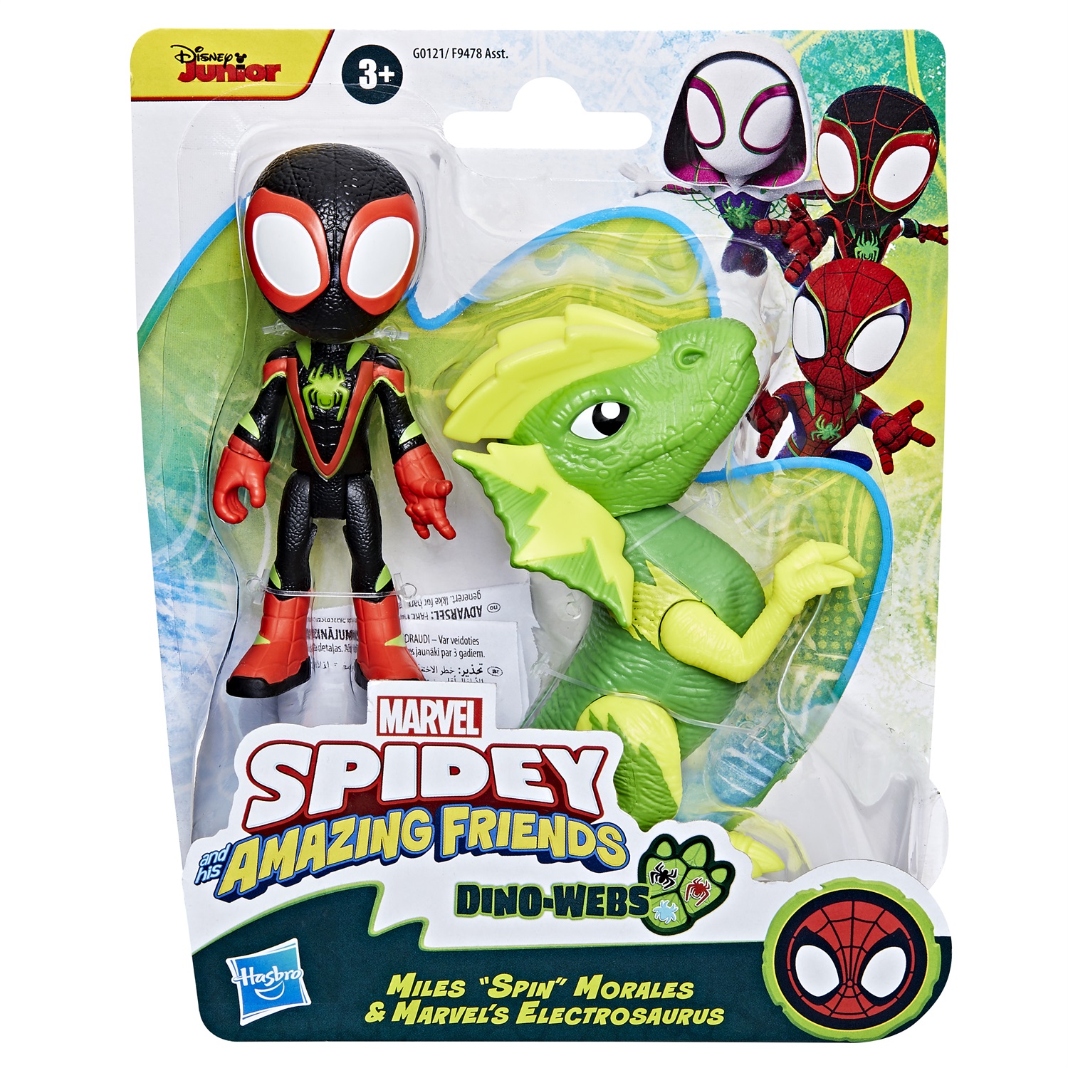 Hasbro Marvel Spidey e i Suoi Fantastici Amici - Action Figure di Miles 'Spin' Morales con Marvel's Electrosaurus, Età 3