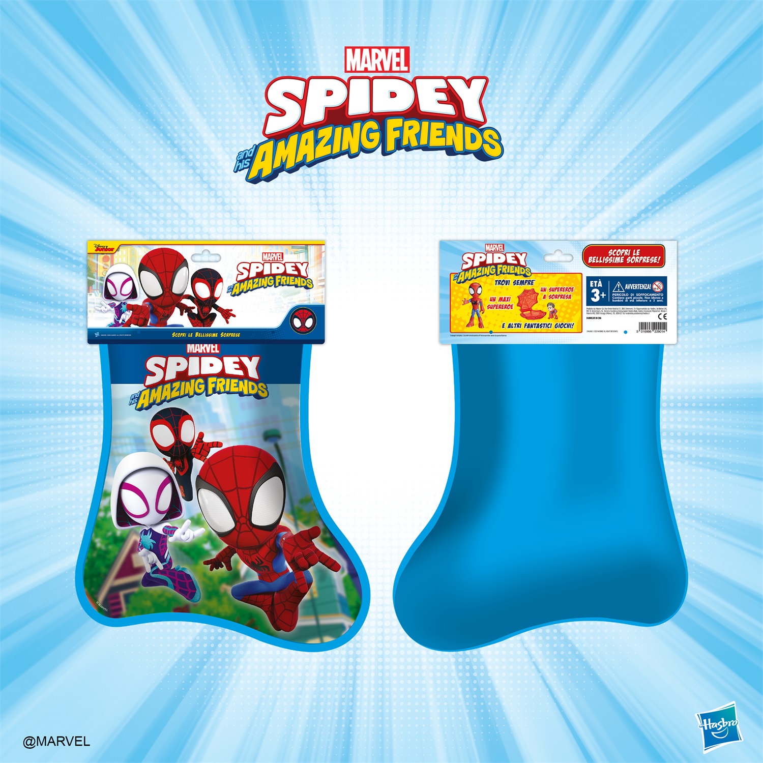 Hasbro Calza della Befana 2024 - Spidey e i Suoi Fantastici Amici con Due Action Figure