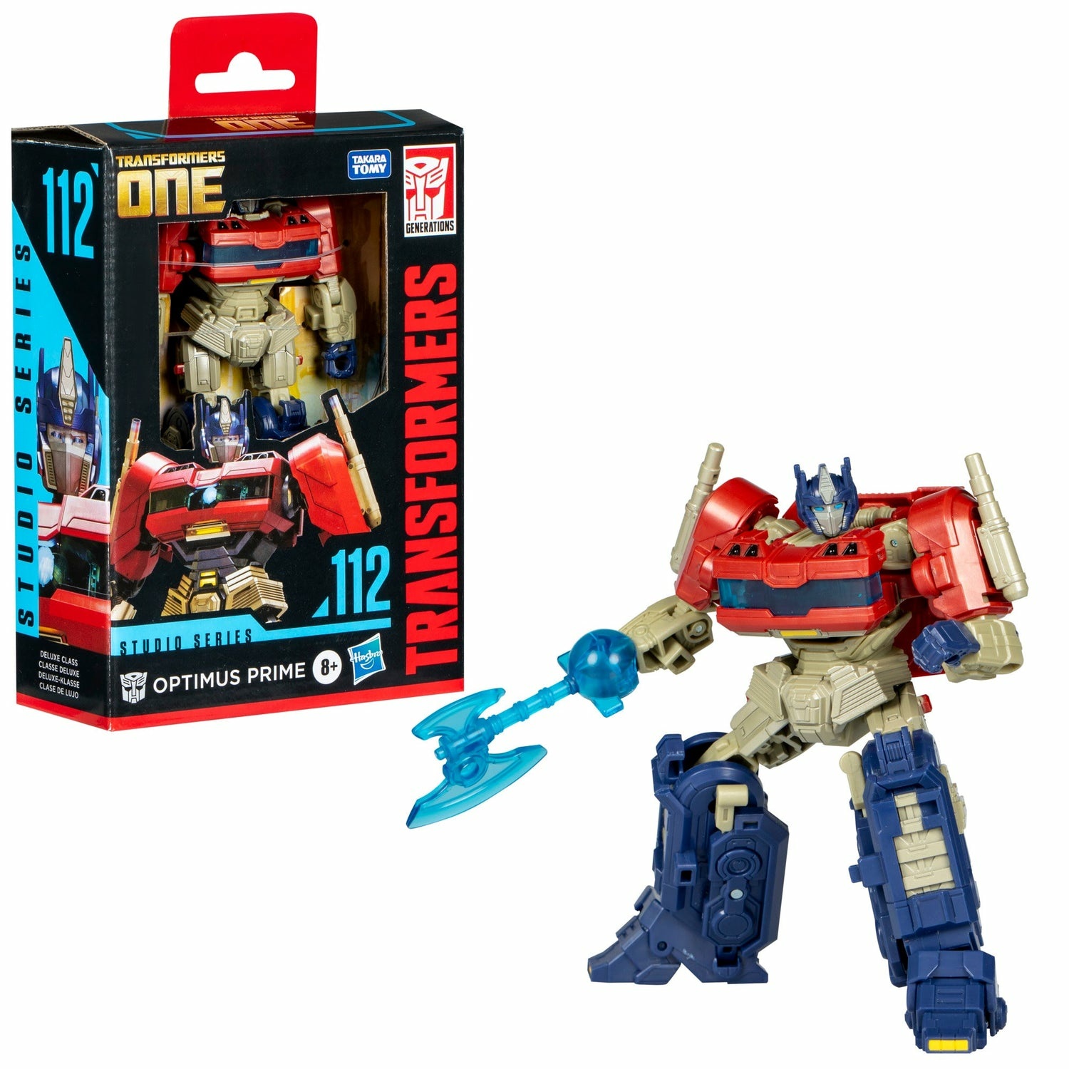 Hasbro Transformers Studio Series 112 Deluxe Class - Action Figure Convertibile di Optimus Prime da 11 cm, Ispirata al Film Transformers One, per Età dagli 8 Anni in Su