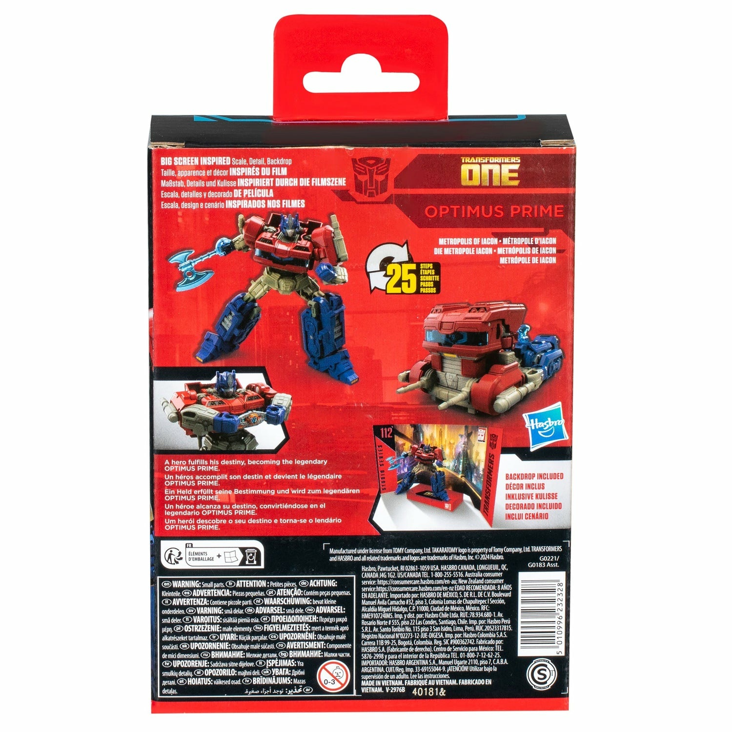 Hasbro Transformers Studio Series 112 Deluxe Class - Action Figure Convertibile di Optimus Prime da 11 cm, Ispirata al Film Transformers One, per Età dagli 8 Anni in Su