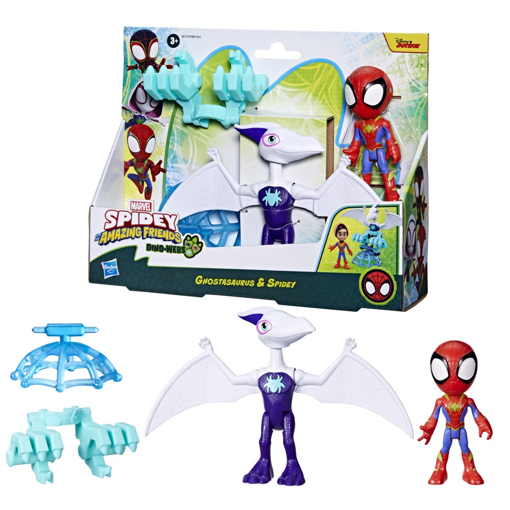 Hasbro Marvel Spidey e i Suoi Fantastici Amici - Action Figure Spider-Man di Ghostasaurus con Maschera Rivela Volto e Accessori, Età 3