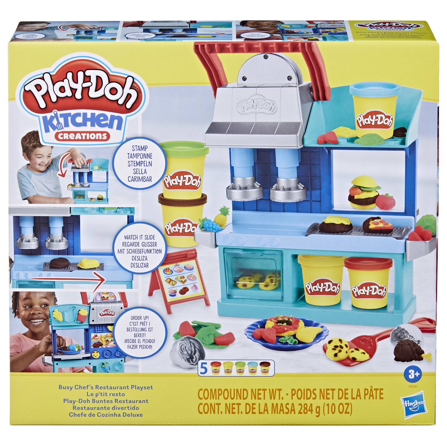 Play-Doh Kitchen Creations Il Ristorante dei Piccoli Chef, playset da cucina, per bambini e bambine dai 3 anni in su