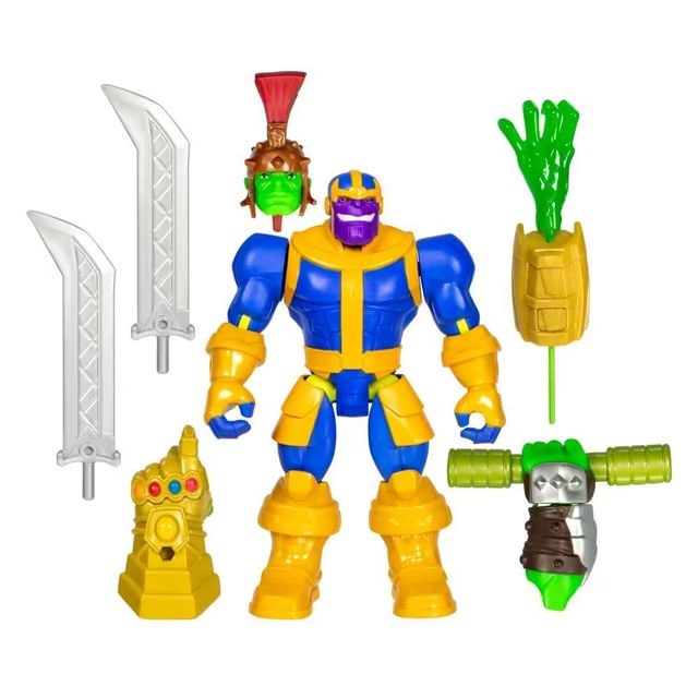Marvel Hasbro MixMashers Thanos - Action Figure Deluxe Personalizzabile con Accessori degli Avengers