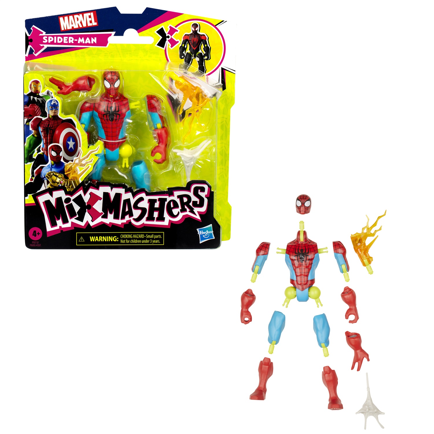 Hasbro Marvel MixMashers Spider-Man - Action Figure Personalizzabile con Accessori Inclusi per Bambini da 4 Anni