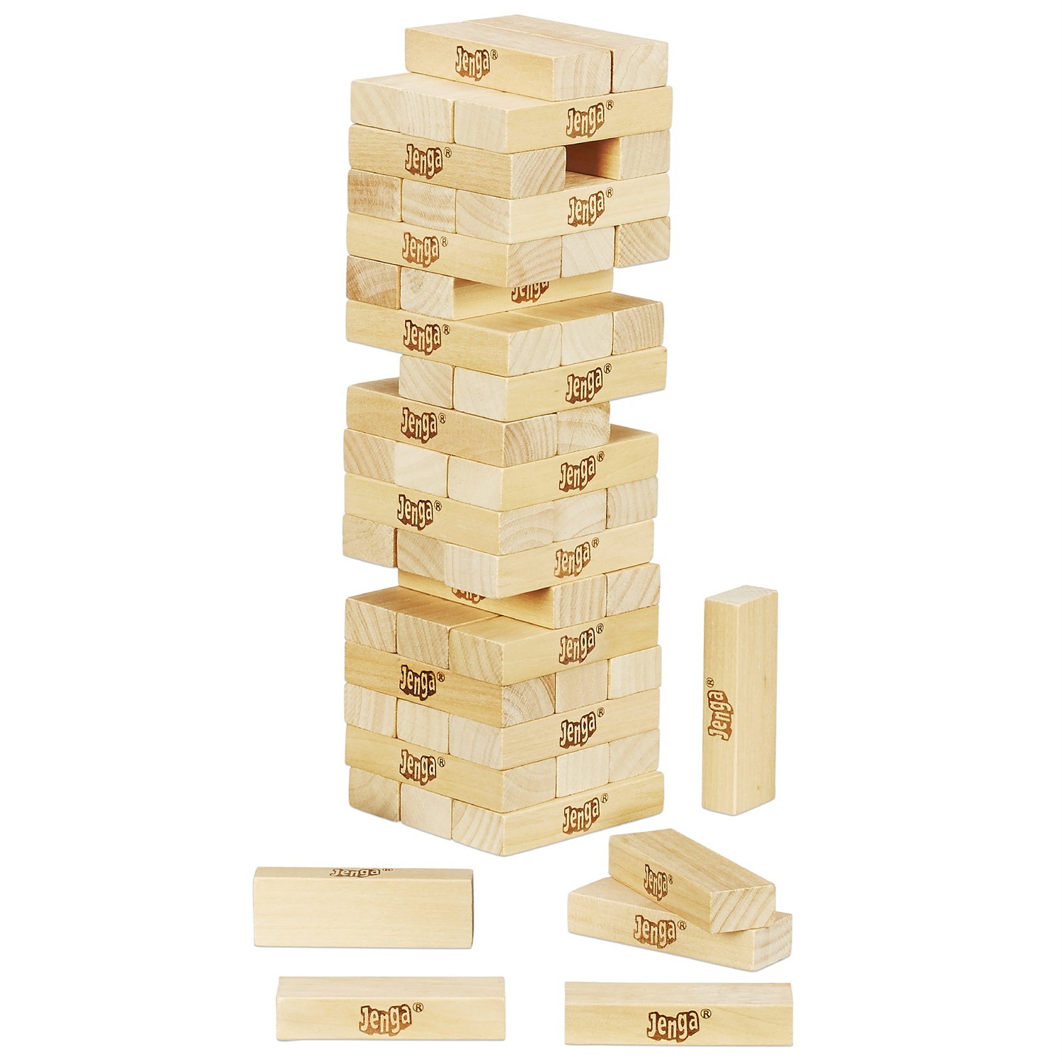 Hasbro Gaming Jenga con Dado Digitale - Gioco di Impilamento per Famiglia e Amici, 54 Mattoncini in Legno, per 1 o Più Giocatori, dai 6 Anni in Su