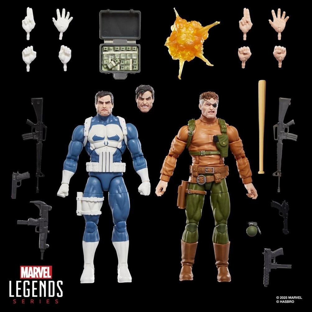 Hasbro Marvel Legends Series Gamerverse: Action Figures Collezionabili di The Punisher e Nick Fury Ispirate ai Videogiochi Retro