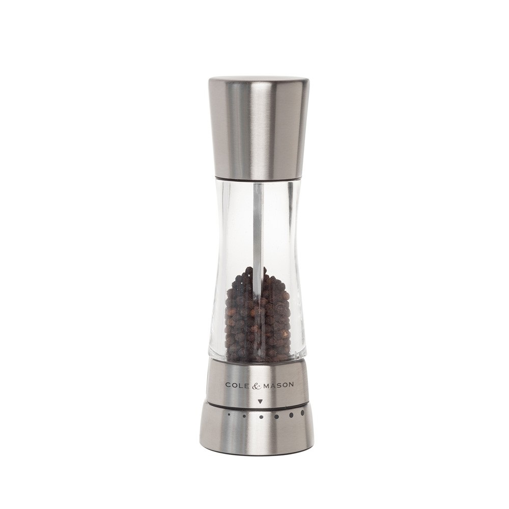 Cole & Mason Macina Pepe Derwent 190mm - Acciaio Inossidabile e Acrilico con Meccanismo Gourmet Precision