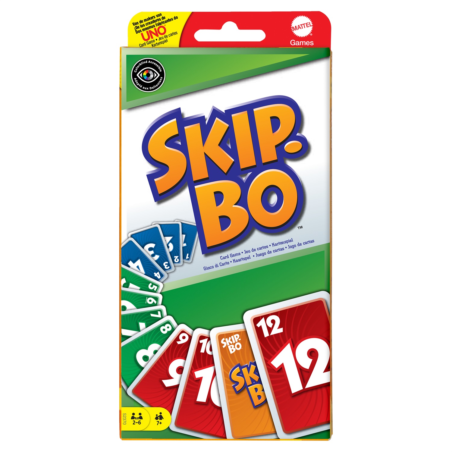 Mattel Skip-Bo - Gioco di Carte per Tutta la Famiglia, a Partire da 7 Anni, 52370