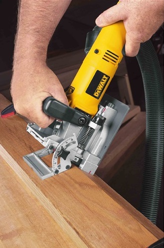 DeWALT DW682K-QS Fresatrice per Giunzioni 600W con Regolazione Profondità, Supporti Antiscivolo e Valigetta