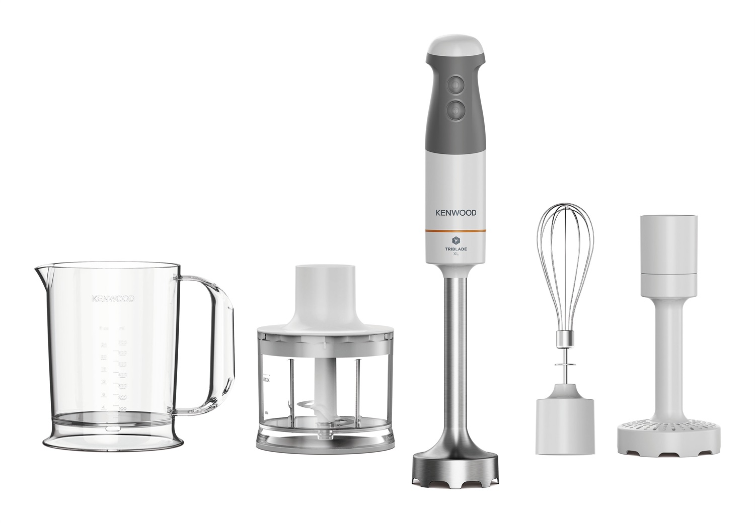 Kenwood Triblade XL HBM40306WH Frullatore ad Immersione 850W con Funzione Turbo e Accessori Inclusi