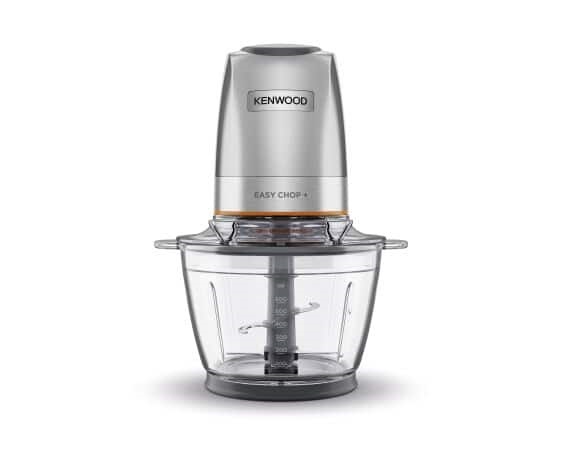 Kenwood EasyChop CHP62.400SI Tritatutto Elettrico 500W con Ciotola in Vetro da 0,6L, 2 Velocità, Funzione Tritaghiaccio, Lame Quad Blade in Acciaio Inox, Argento