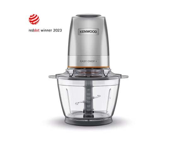 Kenwood EasyChop CHP62.400SI Tritatutto Elettrico 500W con Ciotola in Vetro da 0,6L, 2 Velocità, Funzione Tritaghiaccio, Lame Quad Blade in Acciaio Inox, Argento