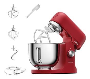 Kenwood KMX751ARD Impastatrice Planetaria 1000W 5L Rosso con 2 Fruste e 1 Gancio