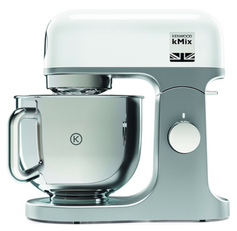 Kenwood KMX750WH Robot da Cucina Planetario 1000 W 5 L Bianco con Ciotola in Acciaio e 3 Ganci di Miscelazione
