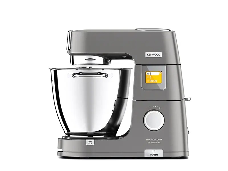 Kenwood KWL90.004SI Titanium Chef Patissier XL - Sbattitore con base 1400 W, Capacità ciotola 7 L, Argento, Touch, Acciaio inossidabile