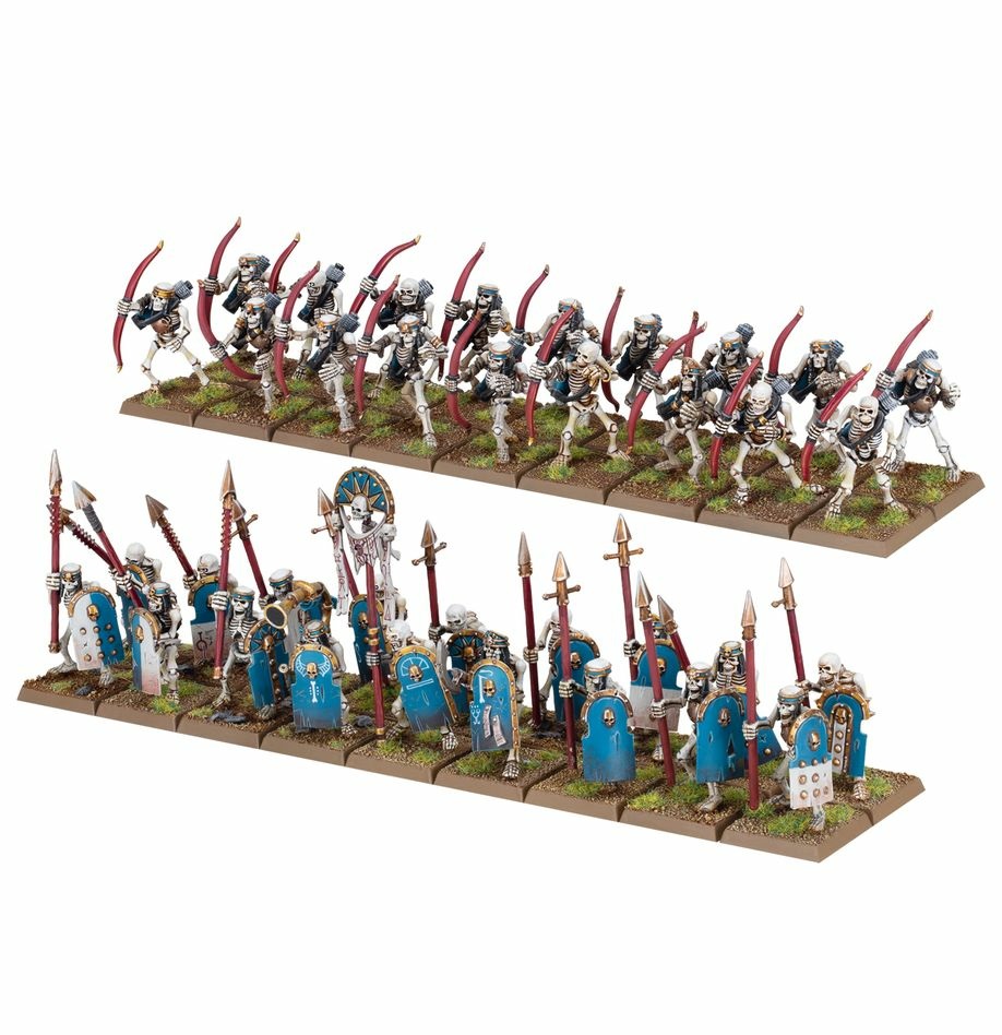 Games Workshop Tomb Kings of Khemri - Skeleton Warriors Collezionabili (36 Miniature Non Morte) - Tema Storico