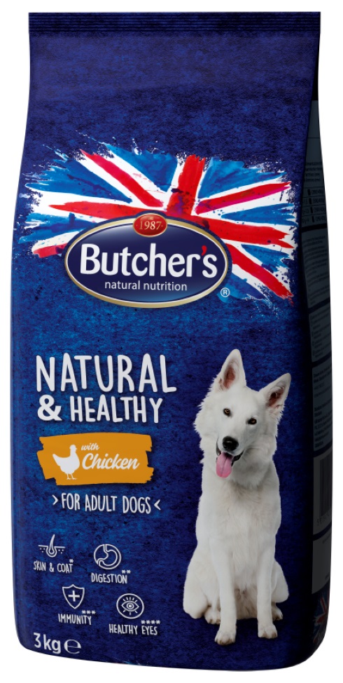 Butcher's Natural & Healthy Cibo Secco per Cani Adulto con Pollo - 3 kg