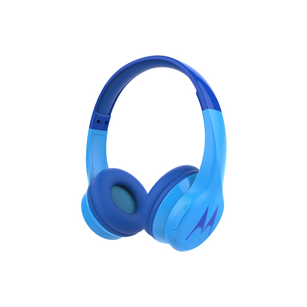 Motorola Squads 300 - Cuffie wireless Bluetooth per bambini, colore Blu, con durata batteria di 15 ore e volume massimo a 85 dB