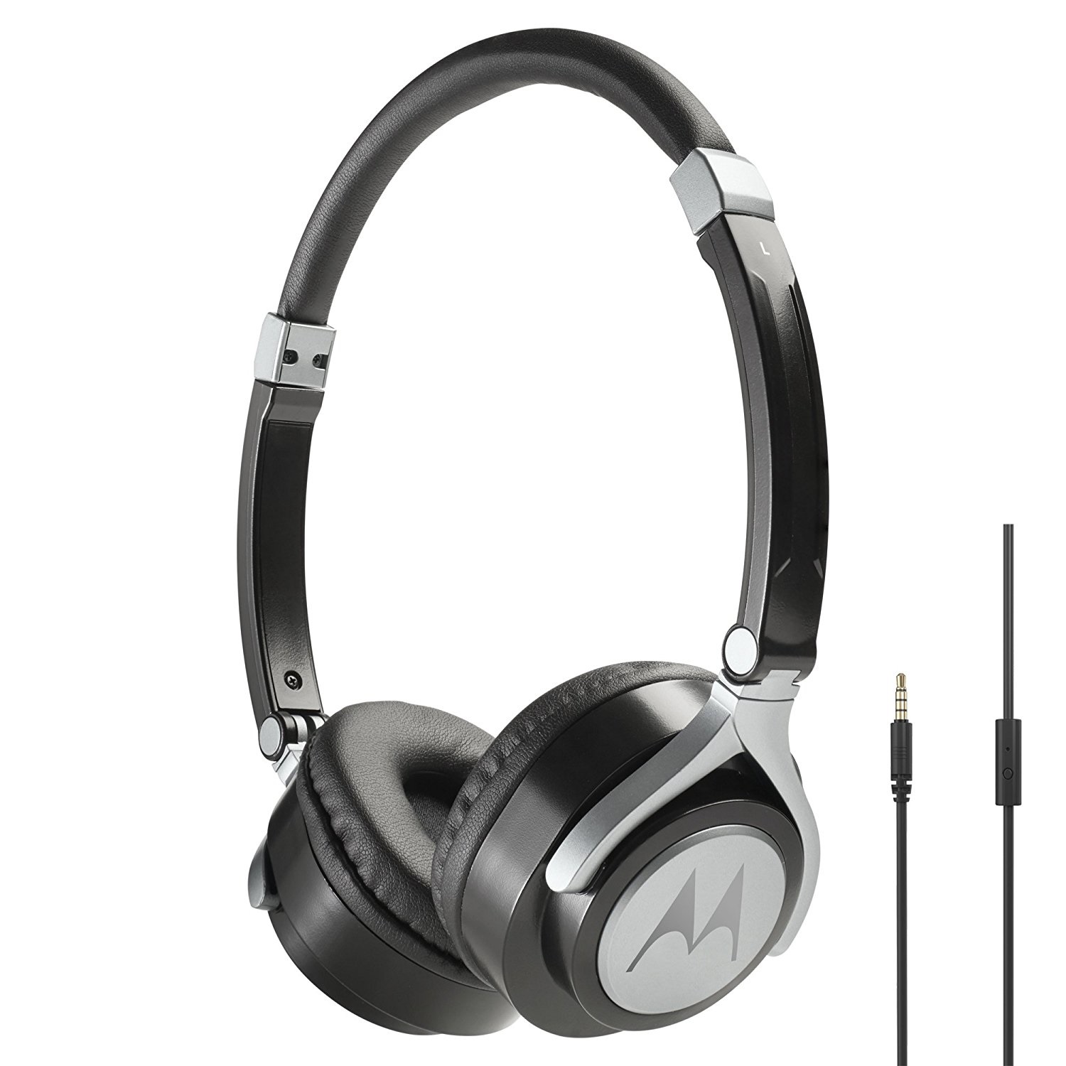 Motorola Pulse 2 - Cuffie on-ear stereo cablate con microfono, altoparlanti da 36mm, design leggero e girevole, colore nero