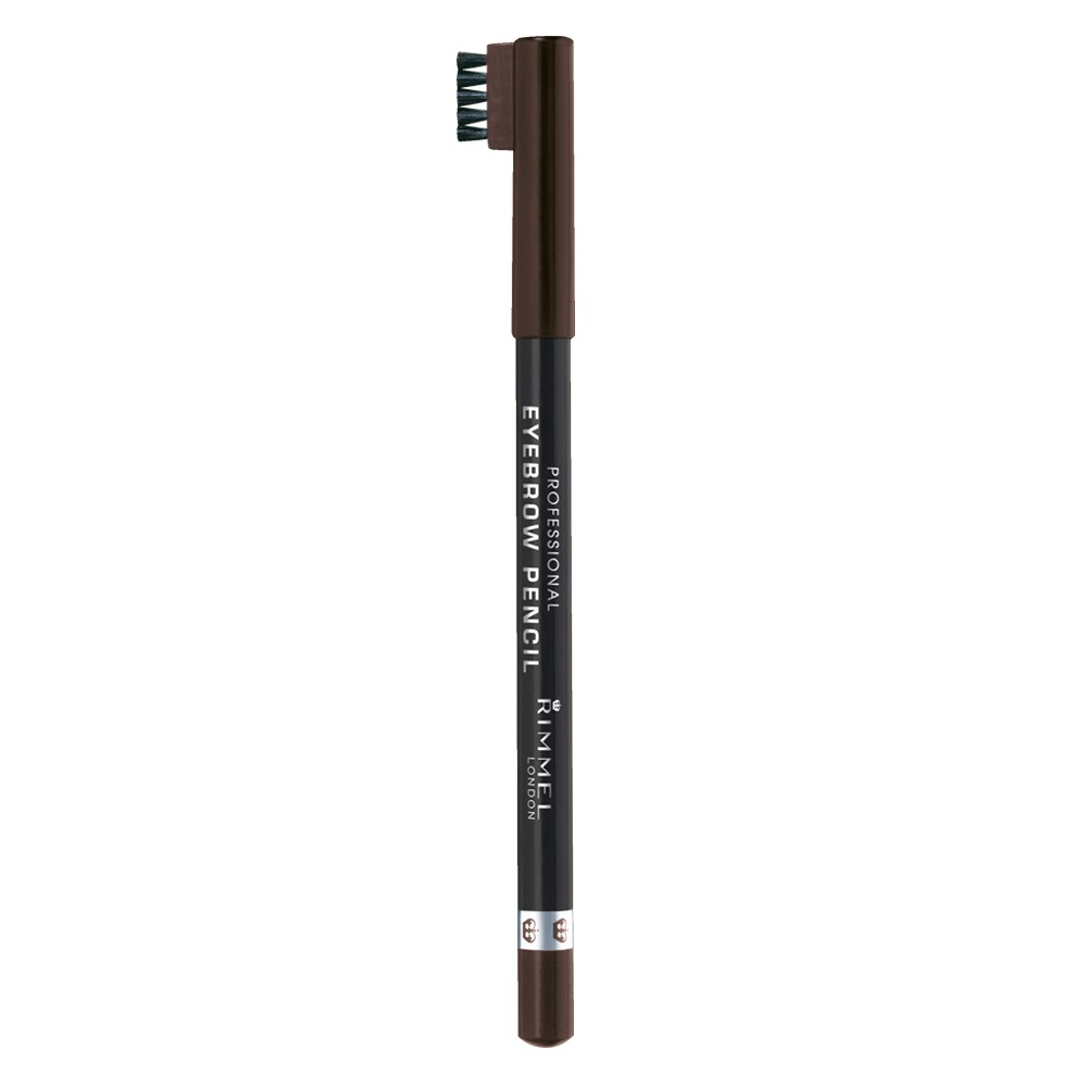 Rimmel London Matita Sopracciglia 001 Dark Brown, 1.4 g - Professionale con Pettinino per Sopracciglia Perfette