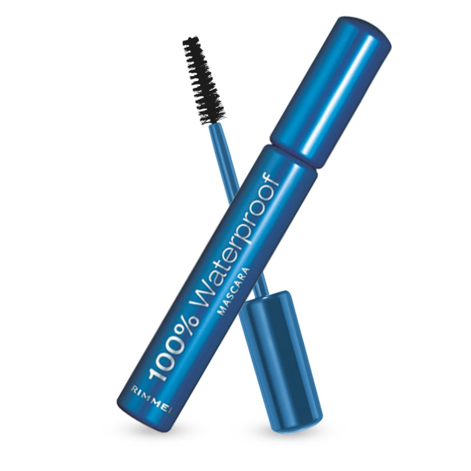 Rimmel London Mascara 100% Waterproof, Black Black (001), 8 ml - Lunga Durata, Volumizzante e Allungante