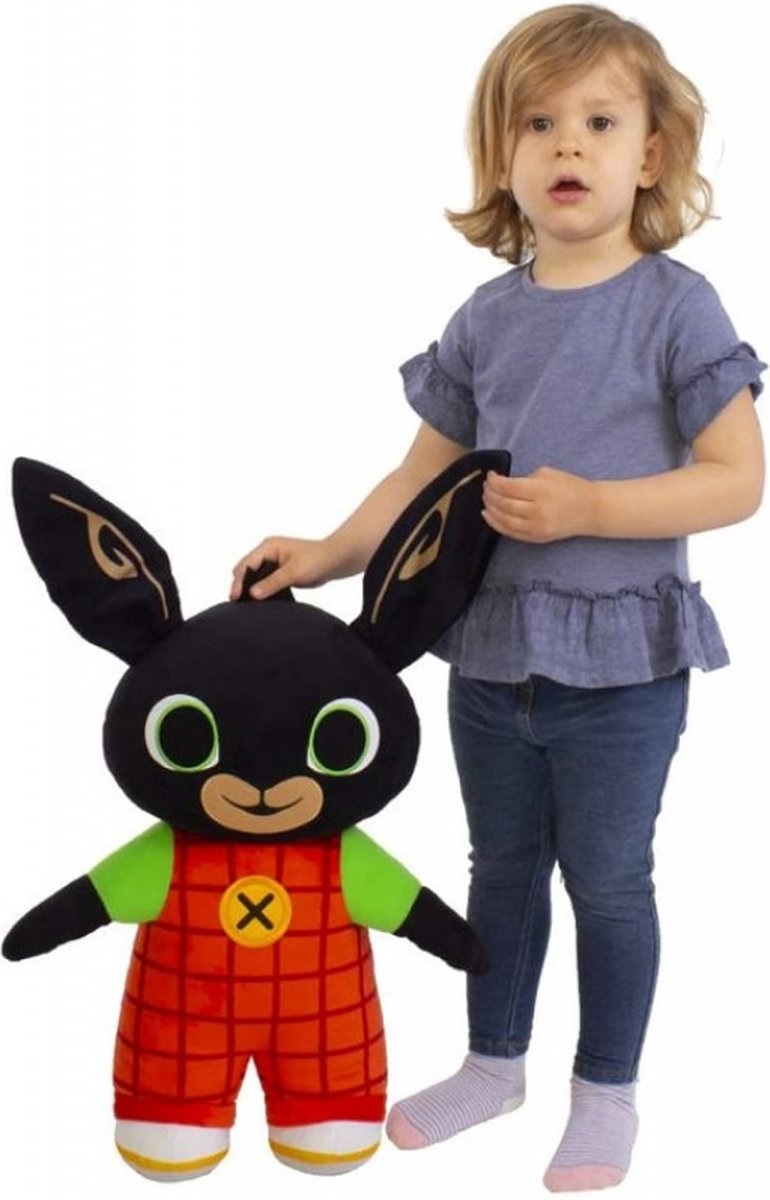 Bing Peluche 50 cm - Bing Bunny Morbidissimo con Orecchie Scrocchianti, Riproduzione Fedele del Cartone Animato, Adatto da 1 Anno