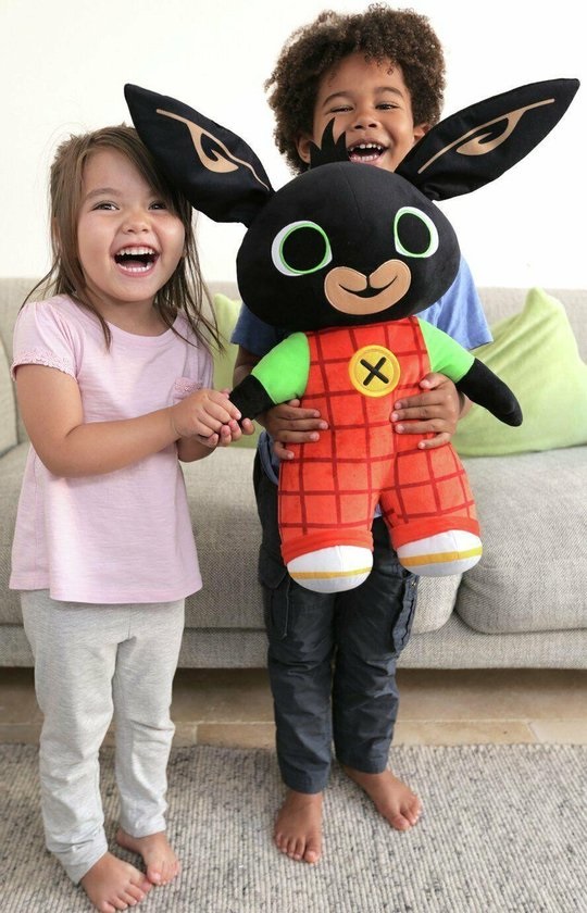 Bing Peluche 50 cm - Bing Bunny Morbidissimo con Orecchie Scrocchianti, Riproduzione Fedele del Cartone Animato, Adatto da 1 Anno
