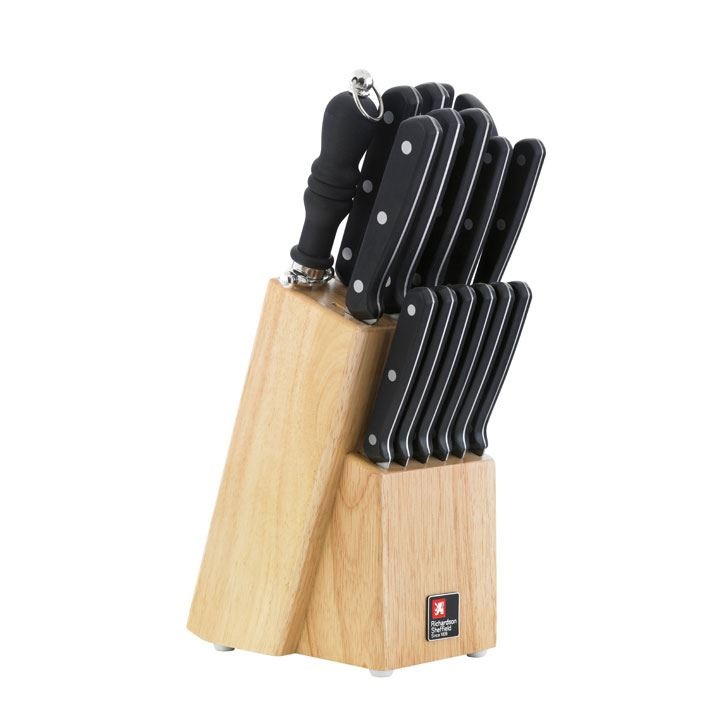 Richardson Sheffield Set di Coltelli da Cucina con 15 Pezzi e Blocco in Legno Massiccio