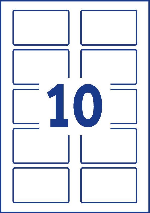 Avery L4785-20 Badge adesivi in seta acetata 80 x 50 mm - Bianco, 200 pz, Rimovibili, per Stampanti Laser