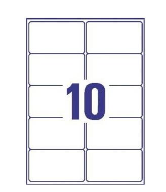 Avery L7173-100 Etichette Bianche per Indirizzi 99,1x57 mm - 10 Etichette per Foglio - 100 Fogli - Carta Adesiva Permanente - Tecnologia Ultragrip™ e JamFree™