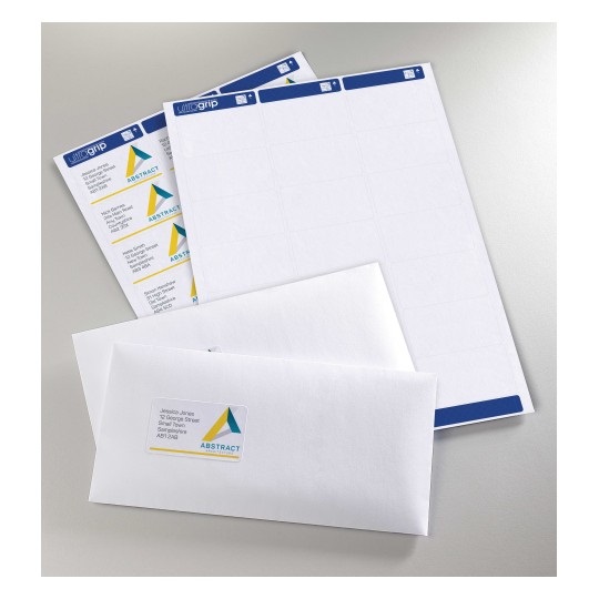 Avery L7159-15 Etichette adesive bianche per indirizzi, 63,5x33,9 mm, 24 etichette per foglio, 15 fogli A4, adesivo permanente, compatibili con stampanti laser e inkjet