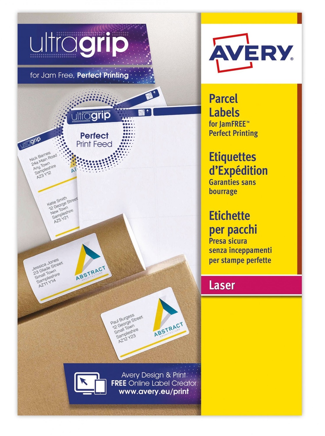 Avery L7173-15 Etichette adesive in carta bianca - 99,1x57mm, 15 fogli A4, 10 etichette per foglio, adesivo permanente, compatibili con stampanti laser