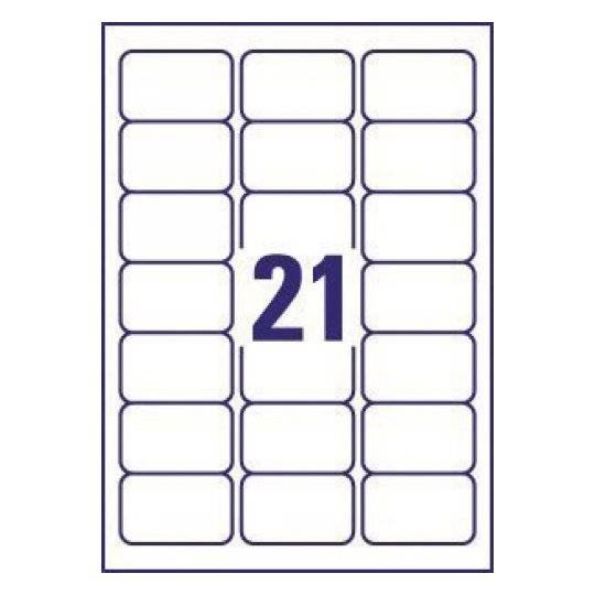 Avery J8160-25 Etichette Adesive Bianche per Stampanti Inkjet - 63,5 x 38,1 mm - 21 Etichette per Foglio - Confezione da 25 Fogli
