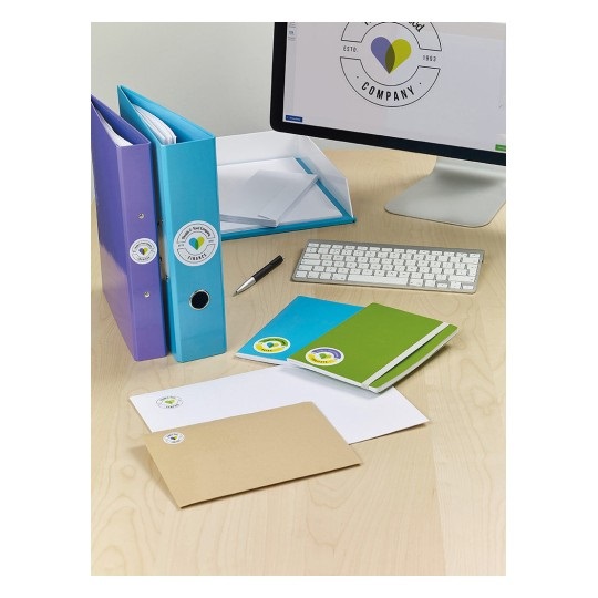 Avery Etichette Adesive Rotonde Rimovibili Ø 37 mm - 24 Etichette per Foglio - 25 Fogli A4 - Carta Bianca - Compatibili con Stampanti Laser e Inkjet